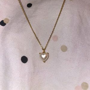 Kate Spade “Gold-Tone Birthstone Heart Pendant Necklace” in pearl